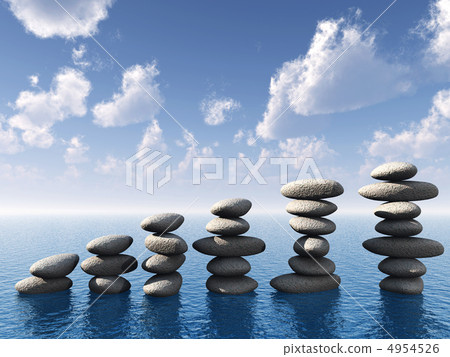 row of stones in water 4954526