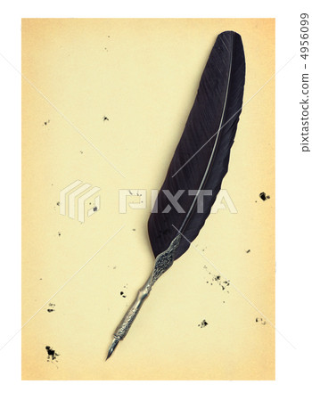 Feather quill on an old paper Feather quill on an old paper 4956099