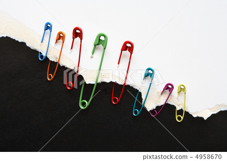 Safety Pins On Paper 4958670