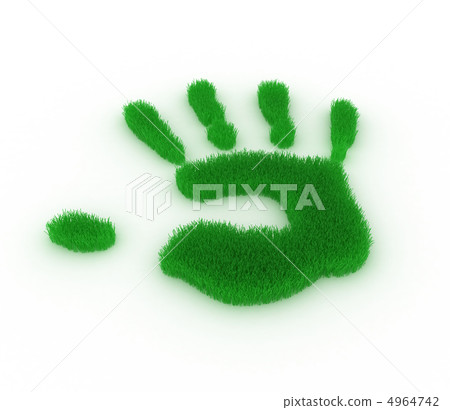Hand print from grass 4964742