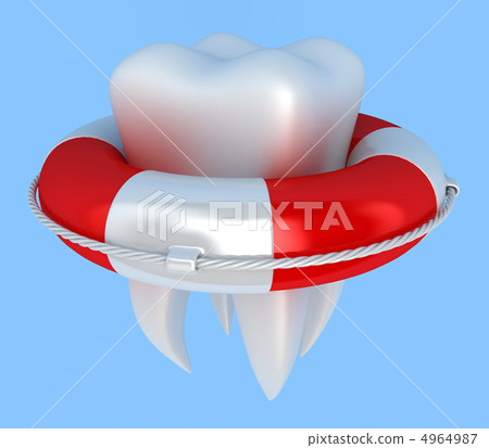 Tooth with lifebuoy 4964987