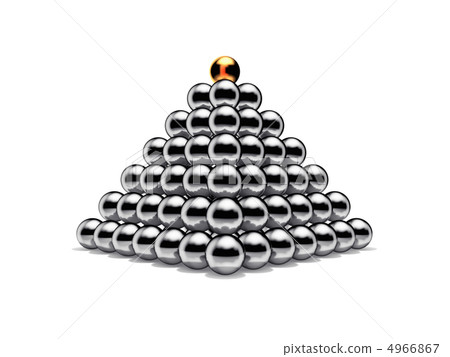 Pyramid of shiny silver balls 4966867