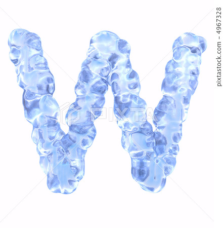 Ice font. Letter W. Upper case, isolated on white background Ice font. Letter W. Upper case, isolated on white background 4967328
