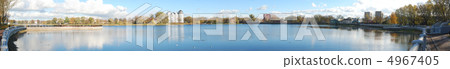 Panoramic photo of "Verhnee" lake in Kaliningrad 4967405