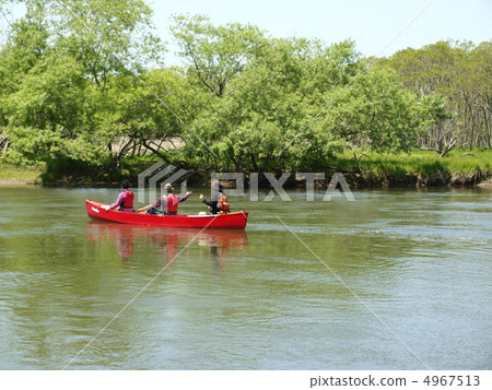 Canoeing down the Kushiro River 4967513