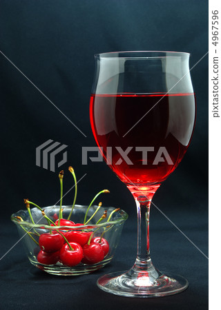 Wineglass and cherries Wineglass and cherries 4967596