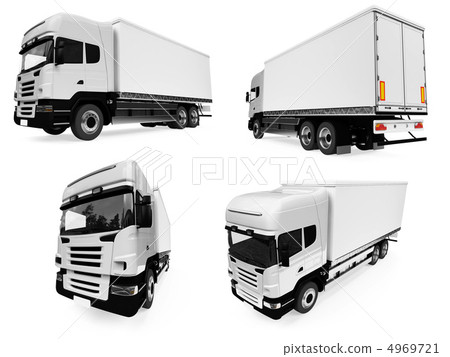Collage of isolated truck Collage of isolated truck 4969721