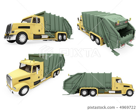 Collage of isolated dump truck 4969722
