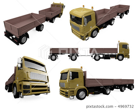 Collage of isolated truck 4969732