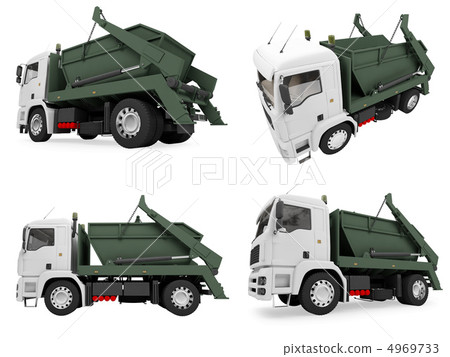 Collage of isolated dump truck 4969733