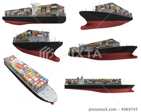 Collage of isolated ship Collage of isolated ship 4969745