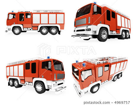 Collage of isolated firetruck 4969757