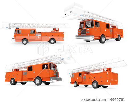 Collage of isolated firetruck Collage of isolated firetruck 4969761