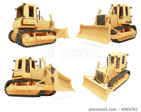 Collage of isolated construction vehicle Collage of isolated construction vehicle 4969762