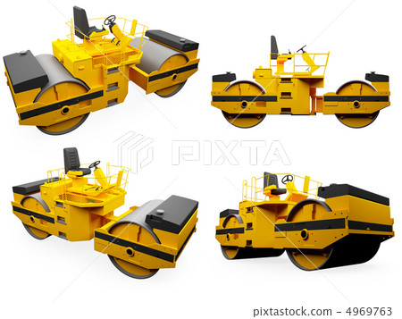 Collage of isolated construction vehicle Collage of isolated construction vehicle 4969763