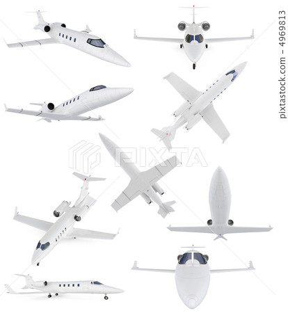 Collage of isolated commercial airplane 4969813
