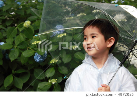 Rainy season rainy season rain (boys children elementary school student hydrangea hydrangea raincoat raincoat) 4972085