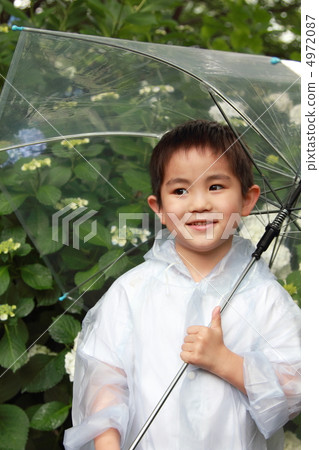 Rainy season rainy season rain (boys children elementary school student hydrangea hydrangea raincoat raincoat) 4972087