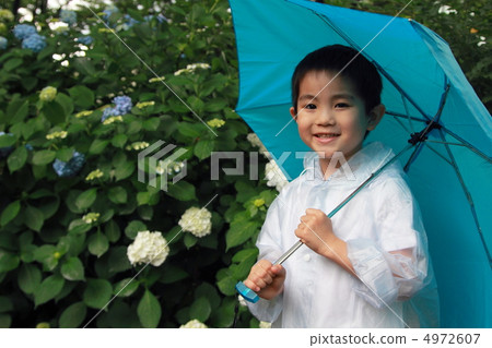 雨季雨季雨（男孩兒童小學生繡球繡球雨衣雨衣） 4972607