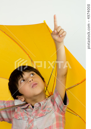Yellow umbrella and boy 4974008