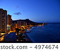 Night view of diamond head that you want from Waikiki Beach 4974674