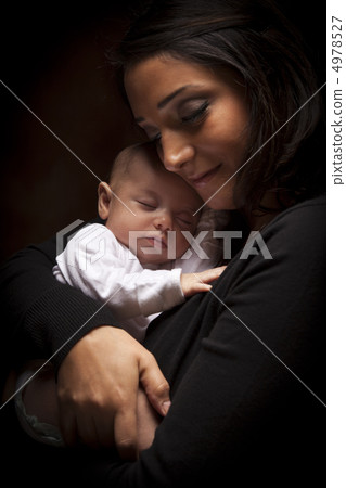 Attractive Ethnic Woman with Her Newborn Baby Attractive Ethnic Woman with Her Newborn Baby 4978527