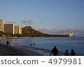 Waikiki Beach Diamond Head at dusk 4979981