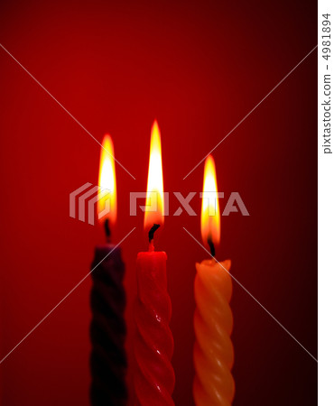 Three Candles On Red 4981894
