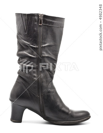 Black Leather Female Boots 4982348