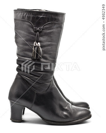 Black Leather Female Boots 4982349