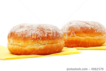 two donuts in powdered sugar 4982570