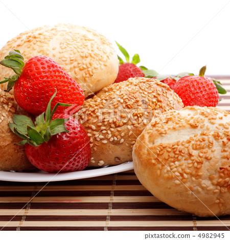 buns and strawberry buns and strawberry 4982945