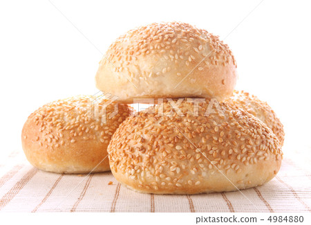 four buns with sesame seeds four buns with sesame seeds 4984880