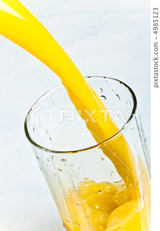 juice is poured into a glass juice is poured into a glass 4985123