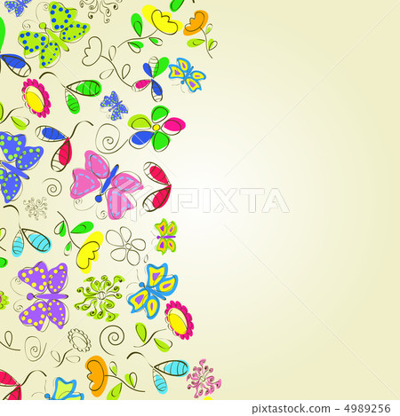 Card with flower and butterflies Card with flower and butterflies 4989256