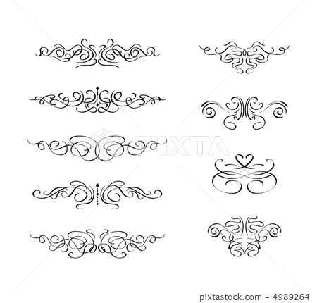 Set of Calligraphic Swirl Element Set of Calligraphic Swirl Element 4989264