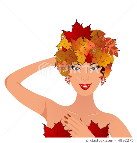 elegant autumn girl with leaves elegant autumn girl with leaves 4992275