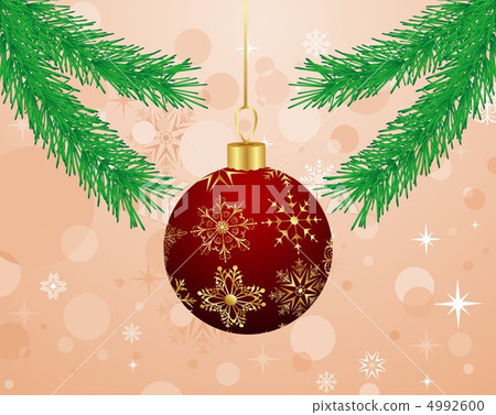 Christmas background with branch and ball Christmas background with branch and ball 4992600