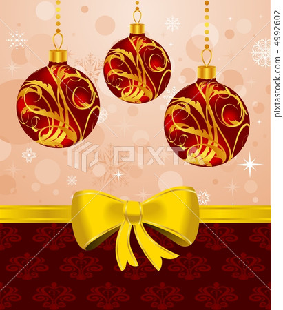 Christmas card or background with set balls 4992602