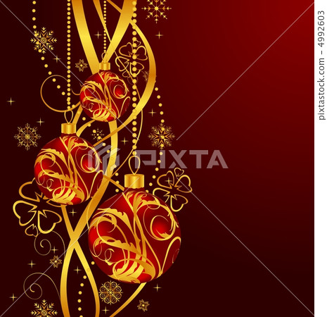 Christmas background with set balls 4992603