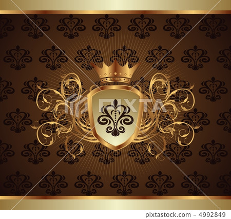 gold invitation frame or packing 4992849