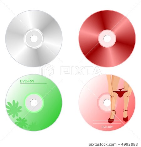 Realistic illustration set DVD disk with both sides 4992888