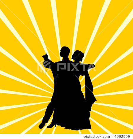 Silhouette a couple dancing waltz 4992909