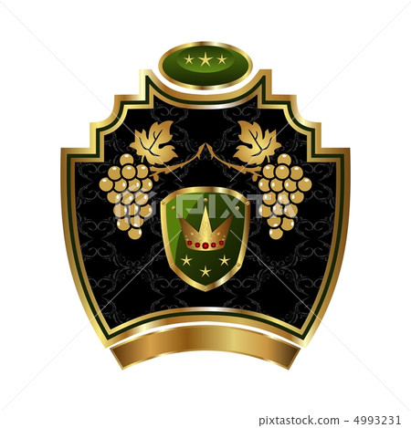 gold label with grapevine with crown gold label with grapevine with crown 4993231