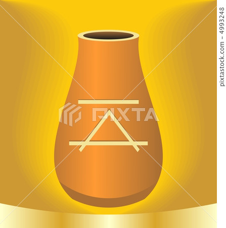 Illustration ancient jug with symbol 4993248