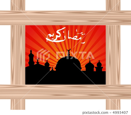 ramazan celebration background with wooden frame ramazan celebration background with wooden frame 4993407