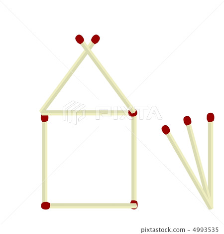 Illustration house made of matches isolated on white Illustration house made of matches isolated on white 4993535