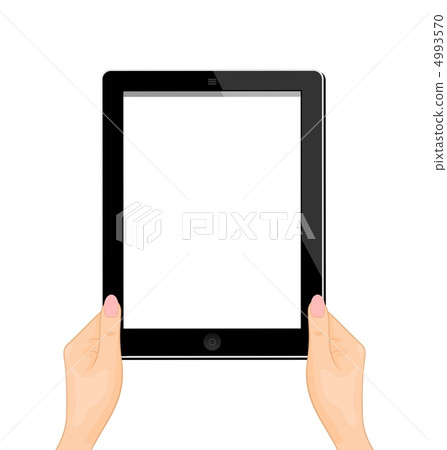 Illustration of the computer tablet in a hand of the woman - ver 4993570