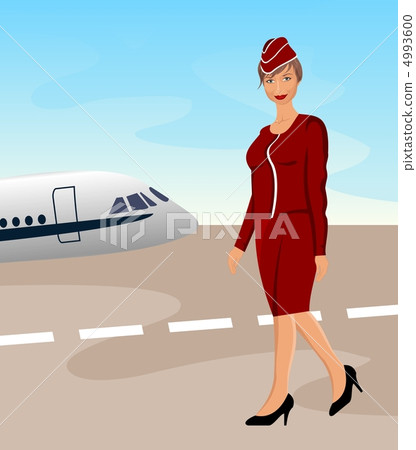 beautiful stewardess at the airport 4993600