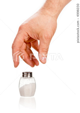 Hand taking salt cellar Hand taking salt cellar 4996030